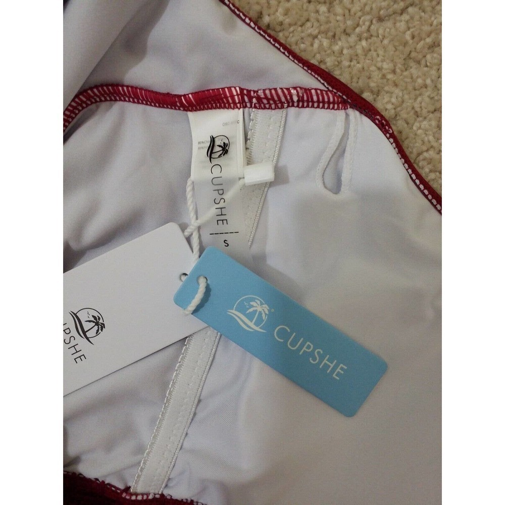 CUPSHE~Woman Size S~Maroon Wine Red One Piece Swimsuit Halter NWT. - Picture 11 of 11